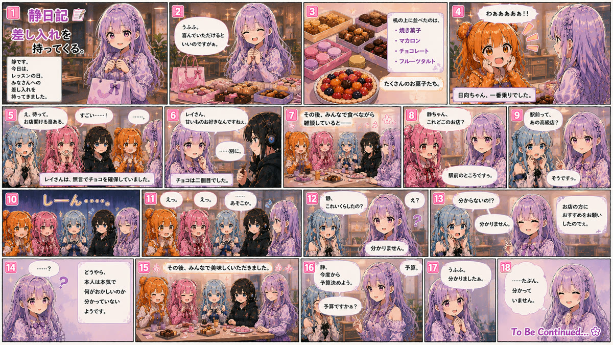 💜「静、差し入れを持ってくる。」