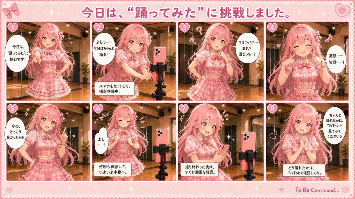 🩷 今日は、「踊ってみた」に挑戦しました。
